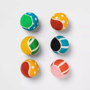 Boots & Barkley Dog Tennis Ball Toy 2" – 6-Pack for Fetch, Play & Training